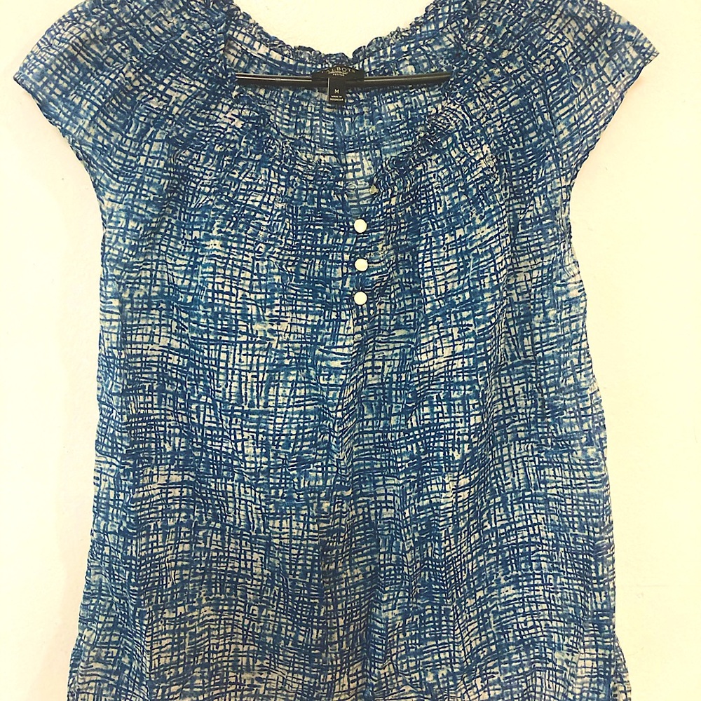Talbots petiteM light weight sheer ruffle shirt